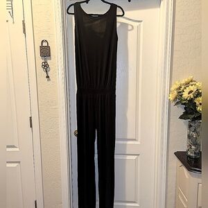 VERONICA M Black Open Back Sleeveless Jumpsuit Size M